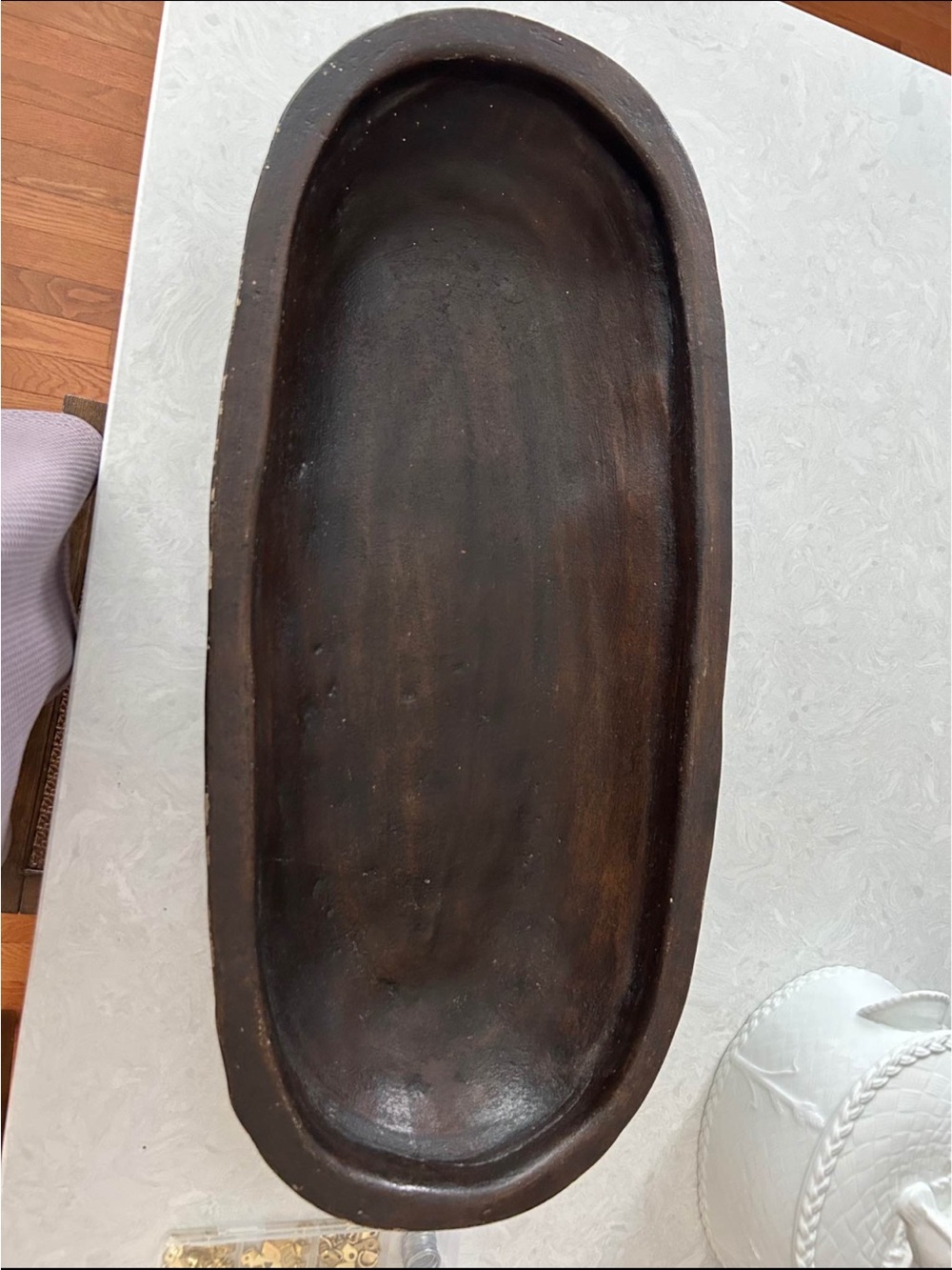 Handcrafted Dark Brown ceramic Dough Bowl